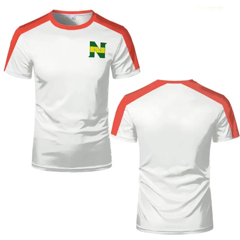 Sports T-shirts For Men Captain Tsubasa Anime Jersey Cosplay Custom Tops Loose Men And Women Quick-drying Sportswear Kids Tees