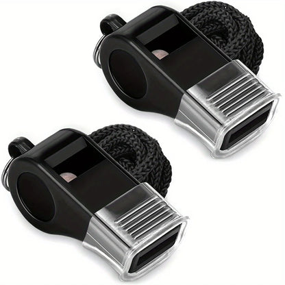 Plastic Sports Whistles with Lanyard, Whistle with Loud Crisp Sound Ideal for Coaches, Referees