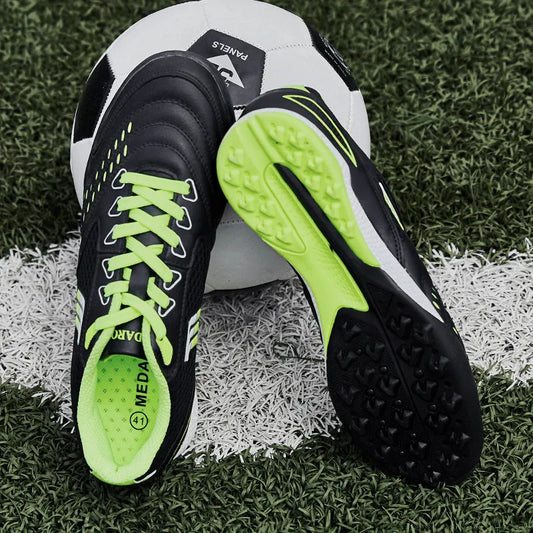 Men Indoor Turf Football Kids Training Lace Up Size 36-45 Soccer Sneakers Training Football Sneakers Flat Football Shoes