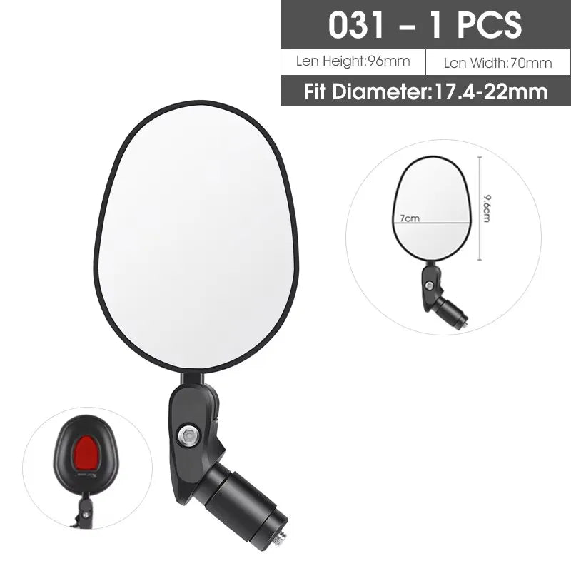 WEST BIKING Bicycle Mirror Anti Glare Handlebar End 360 Rearview Mirror Wide Angle High-Definition Bike Safety Side Mirror