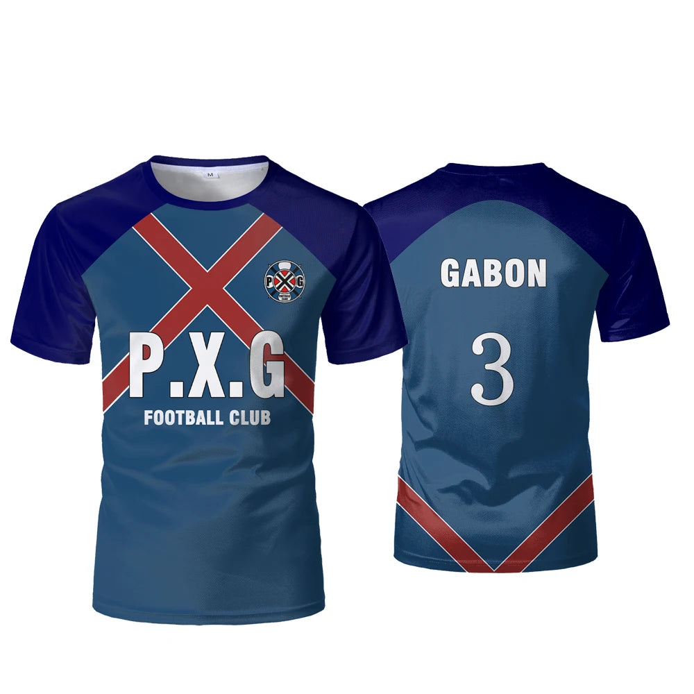 P.X.G Blue Lock Japanese Anime Jersey Football Uniform No.9 Rin Shidou Cosplay T Shirts Men's And Women's Casual Sports Tops