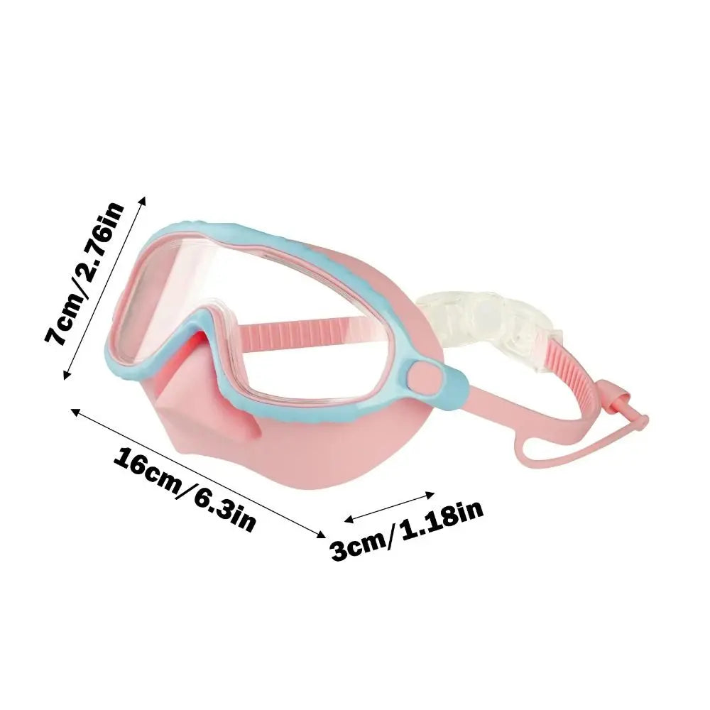 Large Frame Kids Swimming Goggles Anti-fog Waterproof Kids Swim Training Glasses HD Ultralight Kids Water Racing Glasses Diving