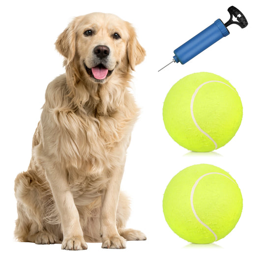 9.5 Inch Oversize Giant Tennis Balls Inflatable Tennis Ball Dog Toy Balls For Signature Children Adult Pets Dogs Cats Fun