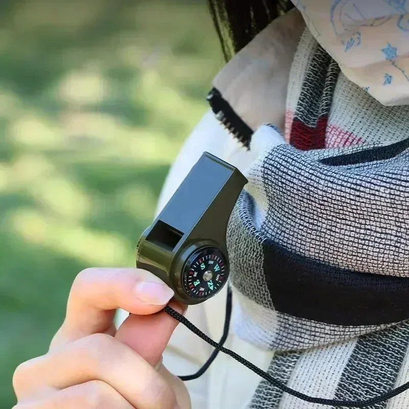 3 in 1 Emergency Survival Whistle Compass Thermometer Referee Cheerleading Whistle Camping Hiking Outdoor Multifunction Whistle