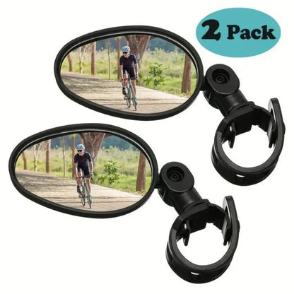 Wide-Angle Rearview Mirror for Bicycle, 360 Degree Rotation, Outdoor Riding, Mountain Bike Handle, Safety Accessories