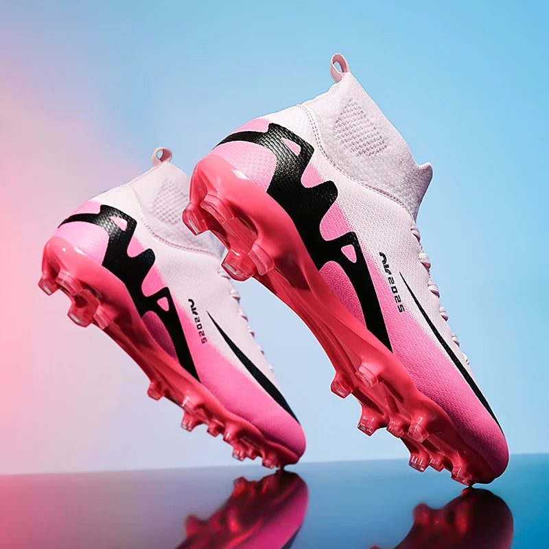 New Men Football Field Boots Women Professional Ultralight Cleats Soccer Shoes Unisex Match TF/FG High Ankle Boys Football Shoes