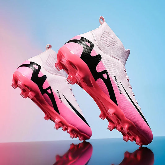New Men Football Field Boots Women Professional Ultralight Cleats Soccer Shoes Unisex Match TF/FG High Ankle Boys Football Shoes