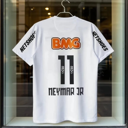 SummerClassic 11-12 Santossi Pure Cotton Football Shirt Retro Little Neymar Football Adult Men's and Women's Large Short Sleeves