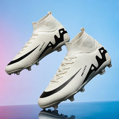New Men Football Field Boots Women Professional Ultralight Cleats Soccer Shoes Unisex Match TF/FG High Ankle Boys Football Shoes
