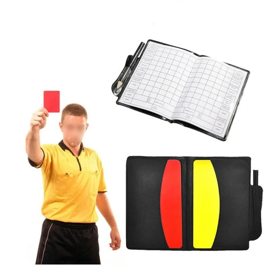 Football Soccer Referee Card Set Warning Referee Board Red and Yellow Cards Wallet Score Sheets Notebook Judge Accessories