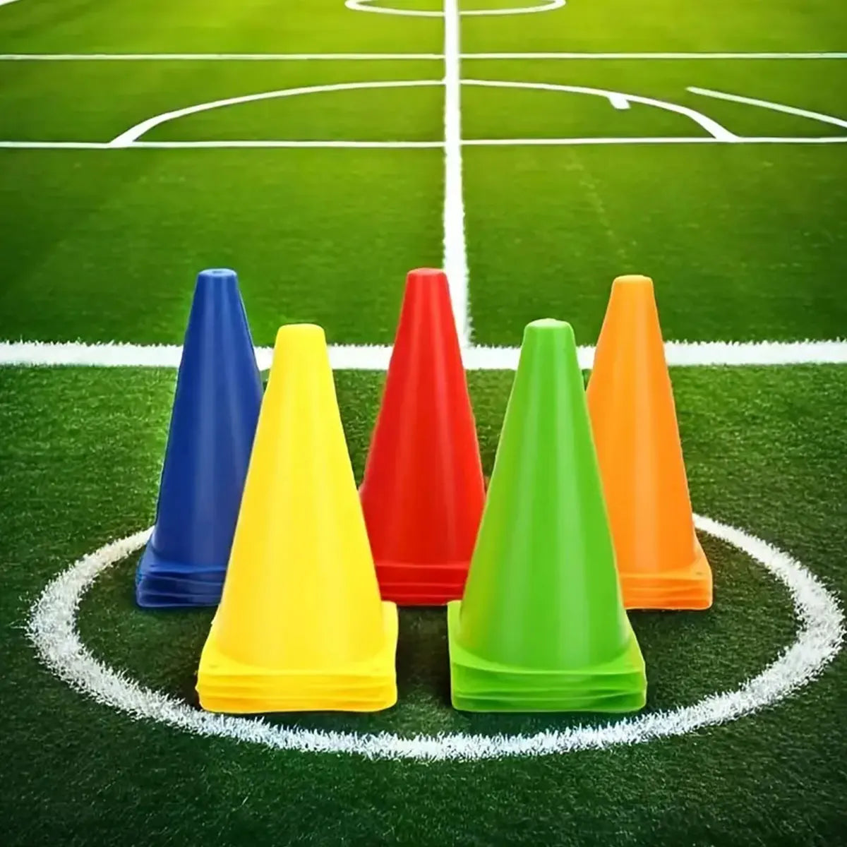 5 sets of 23cm soccer obstacle marker buckets, 9-inch plastic buckets, marker soccer training cone buckets
