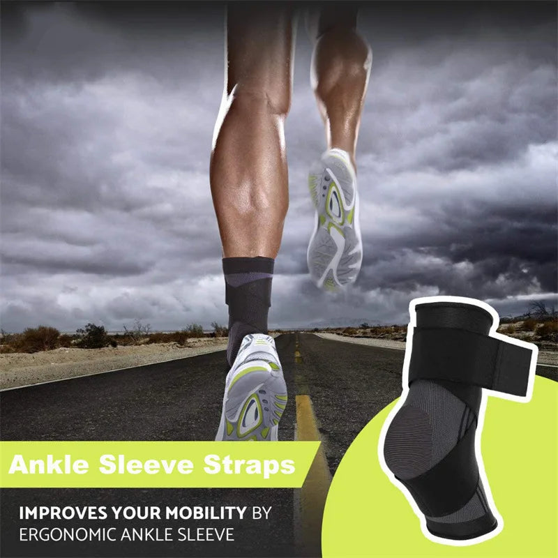 Adjustable Sports Ankle Support Compression Ankle Brace Protector Running Soccer Basketball Gym Ankle Stabilizer Bandage Strap