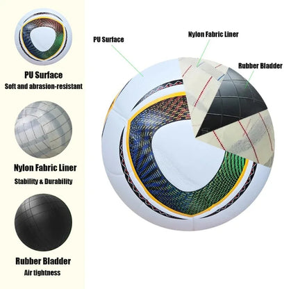 Football for Men High Quality Size 5 PU Adult futebol Kids Outdoor Sports Training balls 2010 Game Professional Team Soccer ball