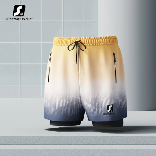 New Swimming Trunks Men's Anti-embarrassment Adult Quick-drying Swimsuits Large-sized Quick-drying Hot Spring Swimming Sets