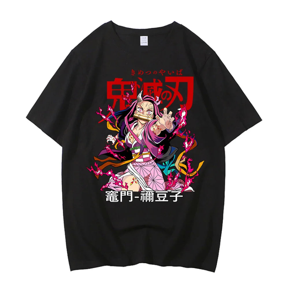 Movie Demon Slayer Infinity Castle T Shirt Men High Quality Cotton Anime Graphic Tees Tops Clothing Harajuku Casual T-shirt