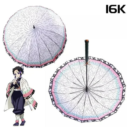 Anime Demon Slayer Sword Umbrella Kimetsu No Yaiba Long UV Blocking Parasol Tanjirou Samurai Sabre Real Japanses Katana Umbrella