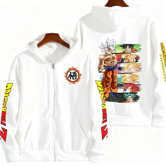 Unisex Oversized Dragon Ball Goku Anime Zipper Hoodie Men Women Casual Streetwear Sweatshirt Jacket New Autumn Fashion Y2k Tops