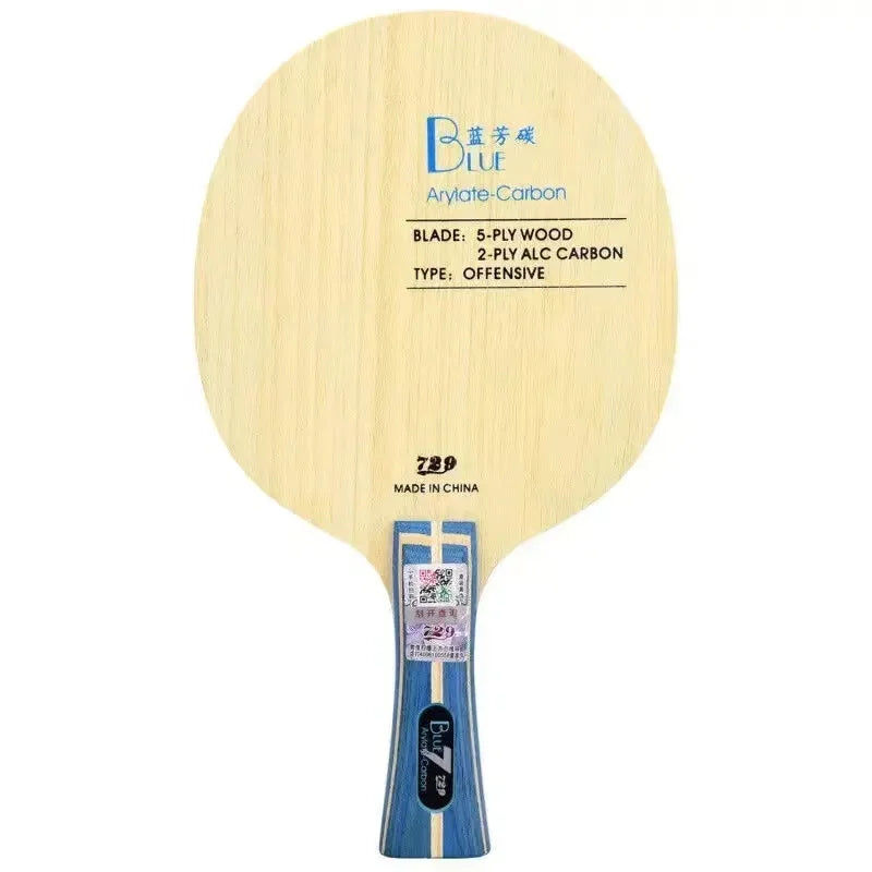 729 Blue ALC Carbon Table Tennis Blade Professional Offensive Ping Pong Blade 5+2 External ALC for Quick Attack with Loop