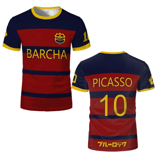 Blue Lock FC Barcha Cartoon Anime Cosplay Men Jersey Summer Short Sleeve Tops 2025 Style Fashion Mens T-shirt