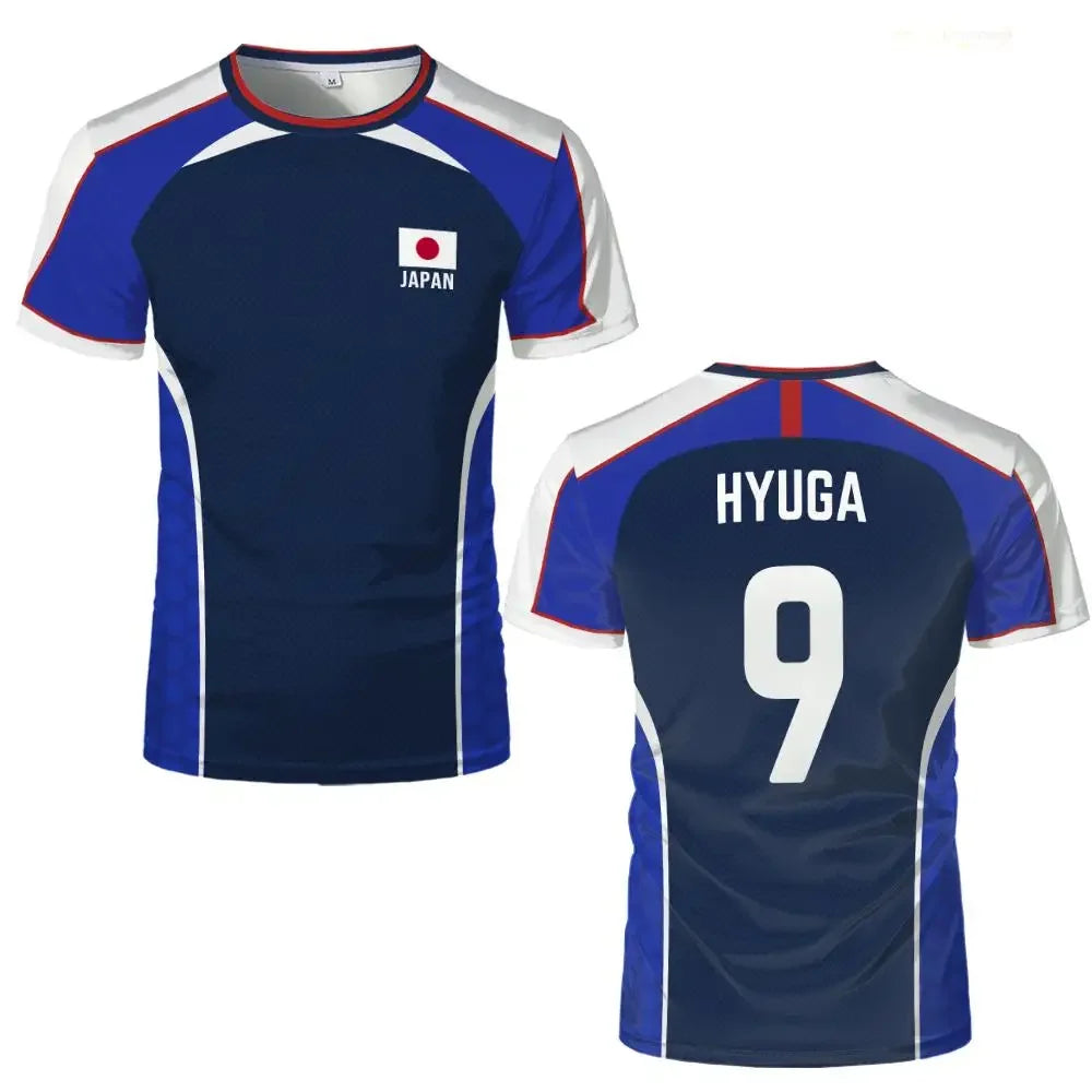 Anime Captain Tsubasa Japanese Flag Jersey Breathable Quick-drying Sports T-shirt For Men And Women Can Be Customized Tops Gifts