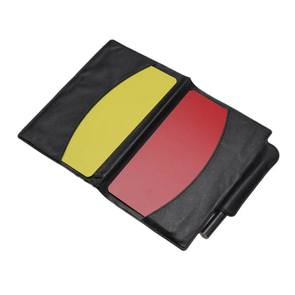 Professional Soccer Referee Red Yellow Card Set Lightweight PU+PVC Wallet Notebook For Football Officials Game Essentials