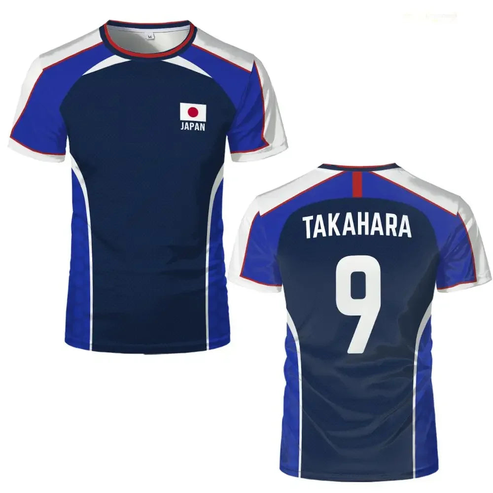 Anime Captain Tsubasa Japanese Flag Jersey Breathable Quick-drying Sports T-shirt For Men And Women Can Be Customized Tops Gifts