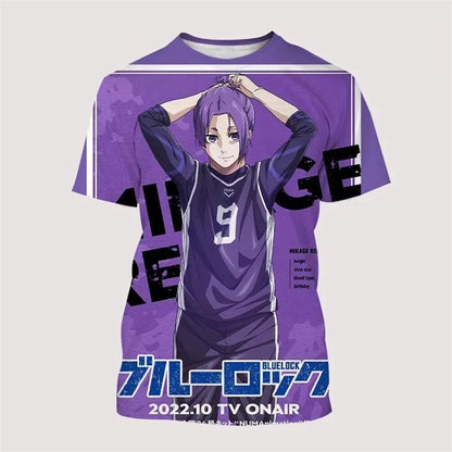 Anime Blue Lock 3D Printed Men/Women Children T Shirt Fashion Harajuku Style Y2k Football T-shirt Oversized Short Sleeve Tops