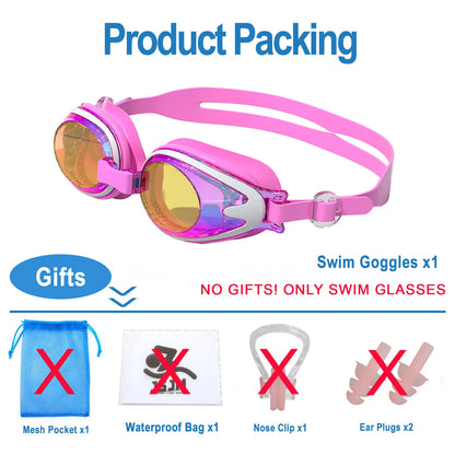 JSJM Professional Kids Swimming Goggles Anti-Fog UV Protection Waterproof Silicone Swim Glasses for Boys Girls Swim Eyewear Gift