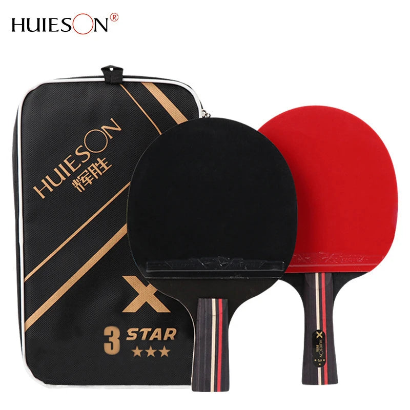 3/6 Star Table Tennis Racket 2PCS Professional Ping Pong Racket Set Pimples-in Rubber Hight Quality Blade Bat Paddle with Bag