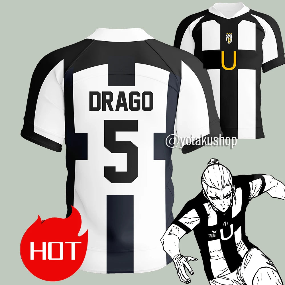 2025 Blue Lock Ubers Jersey Soccer V-neck T Shirts Cosplay Uniforms Barou Aiku Lorenzo T Shirt Unisex Uber Street Wear Tops