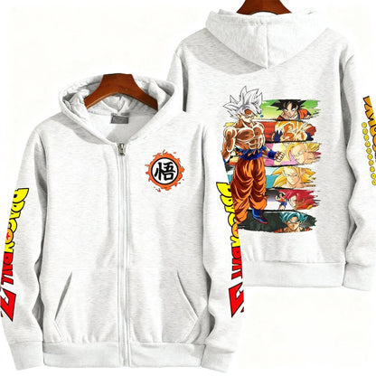 Unisex Oversized Dragon Ball Goku Anime Zipper Hoodie Men Women Casual Streetwear Sweatshirt Jacket New Autumn Fashion Y2k Tops