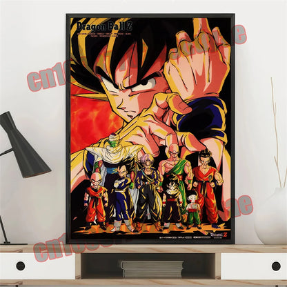 Japanese Anime Dragon Ball Retro Poster, Vegeta, Goku, Frisa, Piccolo, Canvas Paint, Printing Wall Art, Children's Gifts