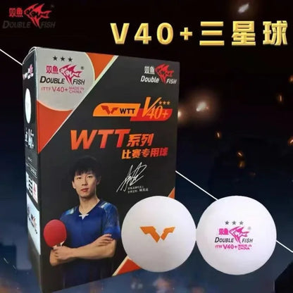 Double Fish WTT 3 Star Table Tennis Ball (WTT Official Ball) Original Double Fish 3-Star Ping Pong Balls ITTF Inproved
