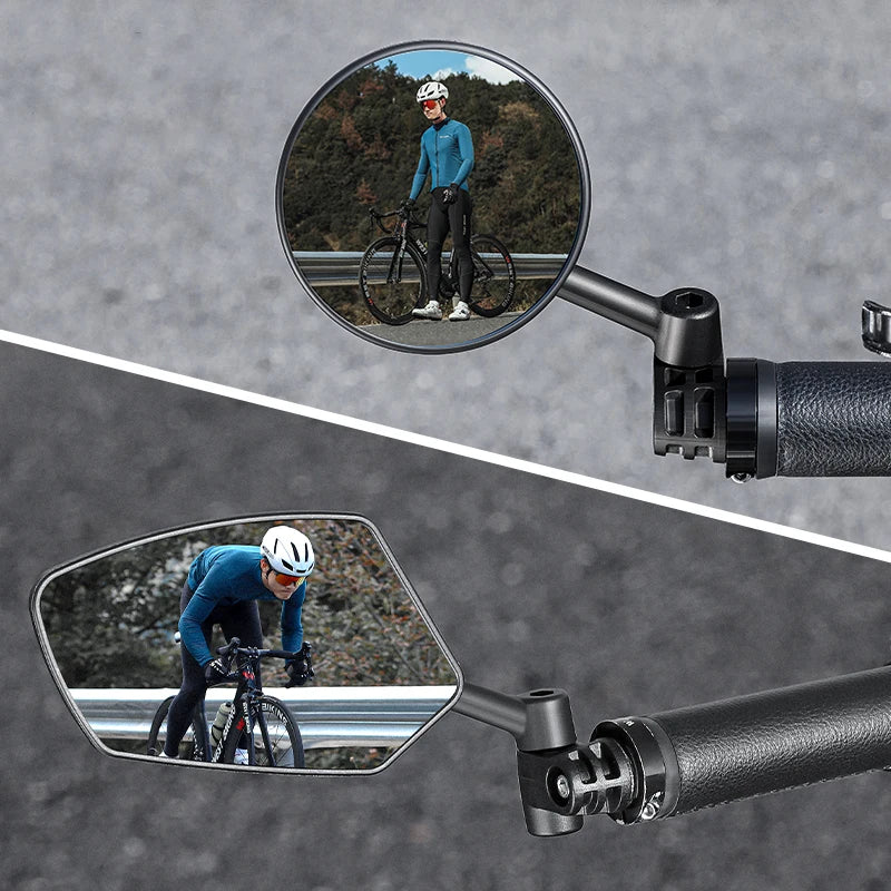 WEST BIKING Bicycle Mirror Anti Glare Handlebar End 360 Rearview Mirror Wide Angle High-Definition Bike Safety Side Mirror