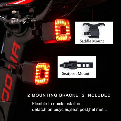 GIYO Smart Auto Bicycle Brake Light Tail Rear Sensing Light USB Cycling Light Bike Lamp Stop LED Back Rechargeable Waterproof