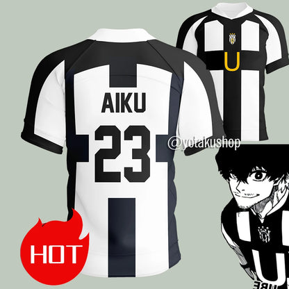 2025 Blue Lock Ubers Jersey Soccer V-neck T Shirts Cosplay Uniforms Barou Aiku Lorenzo T Shirt Unisex Uber Street Wear Tops
