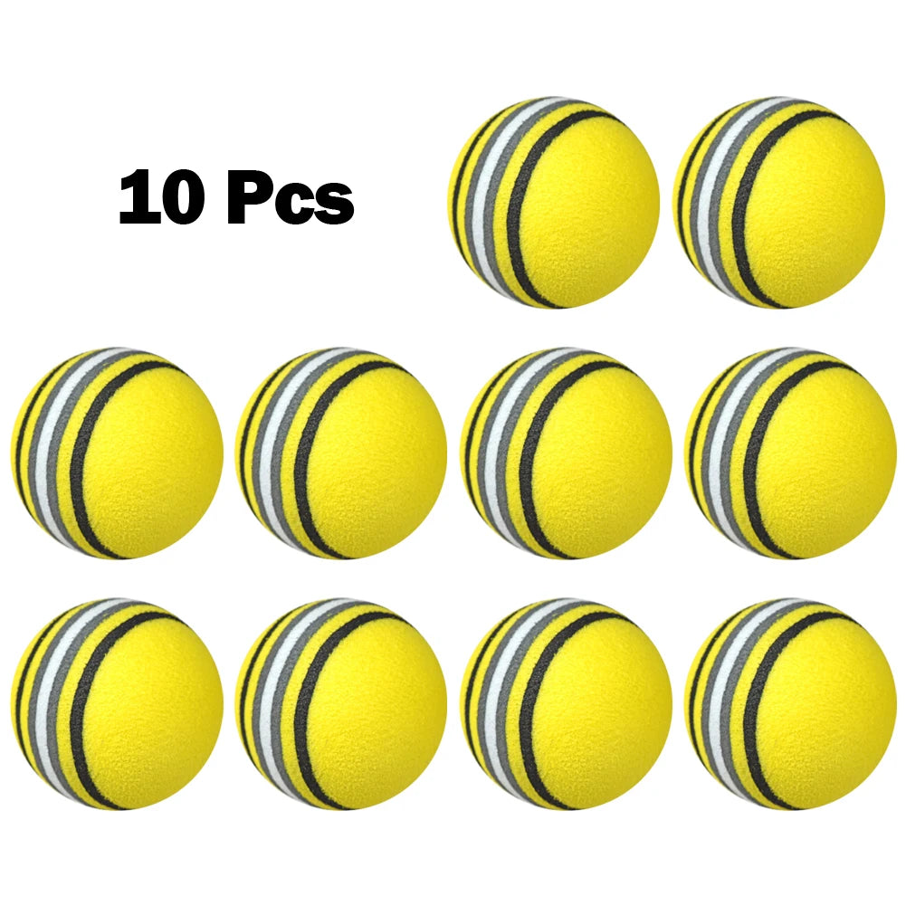 10x Golf Swing Training Foam Balls Indoor Practice Rainbow Sponge Balls Flexible Soft Golf Practice Ball Training Aid Accessory