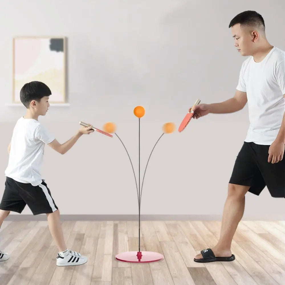 1 Set Elastic Table Tennis Trainer Movable Fixed Table Tennis Exerciser Rapid Rebound Play Pong Balls Paddles Set Workout Sport