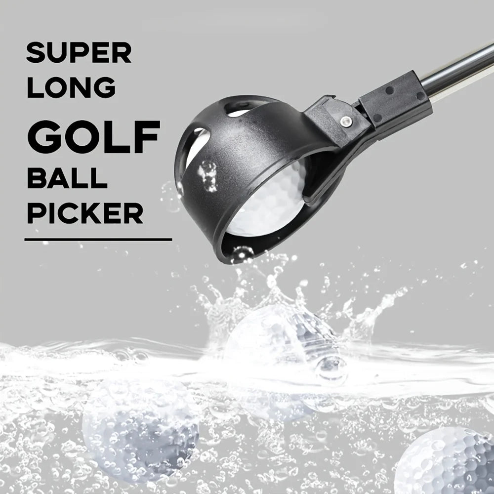 Golf Ball Retriever For Water Telescopic Portable Golf Ball Picker Steel Golf Ball Pick Up Grabber With Automatic Locking Scoop