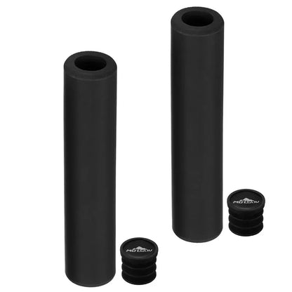 Bike Handlebar Grips Covers, 130mm Bicycle End Grips Protector Rubber Green Black, Non-Slip 1 Pair Silicone sponge hand grip