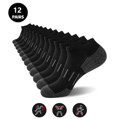 12 Pairs/Lot Men Sport Socks Breathable Outdoor Running buffer thickenBasketball Socks Cotton Training Short Tube Socks For Men