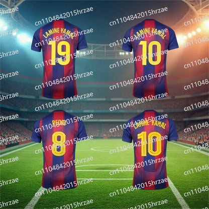 The Hot Spain Style Barca Fan Version Adult Children's Casual Sports T-shirt Football Jersey Breathable Short Sleeve Soccer Club