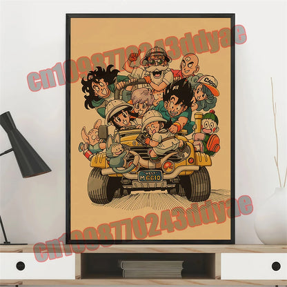 Japanese Anime Dragon Ball Retro Poster, Vegeta, Goku, Frisa, Piccolo, Canvas Paint, Printing Wall Art, Children's Gifts