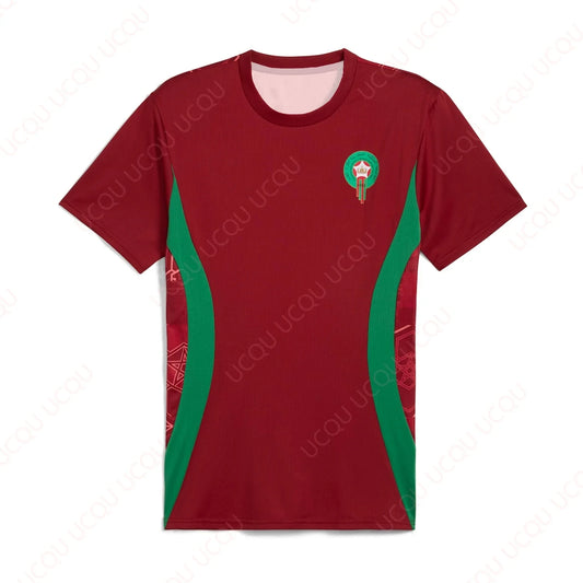 moto Morocco National Team 2025 Quick Dry Outdoor Jersey Summer Classic Casual Loose Fit Tee for Adults - Exercise Friendly