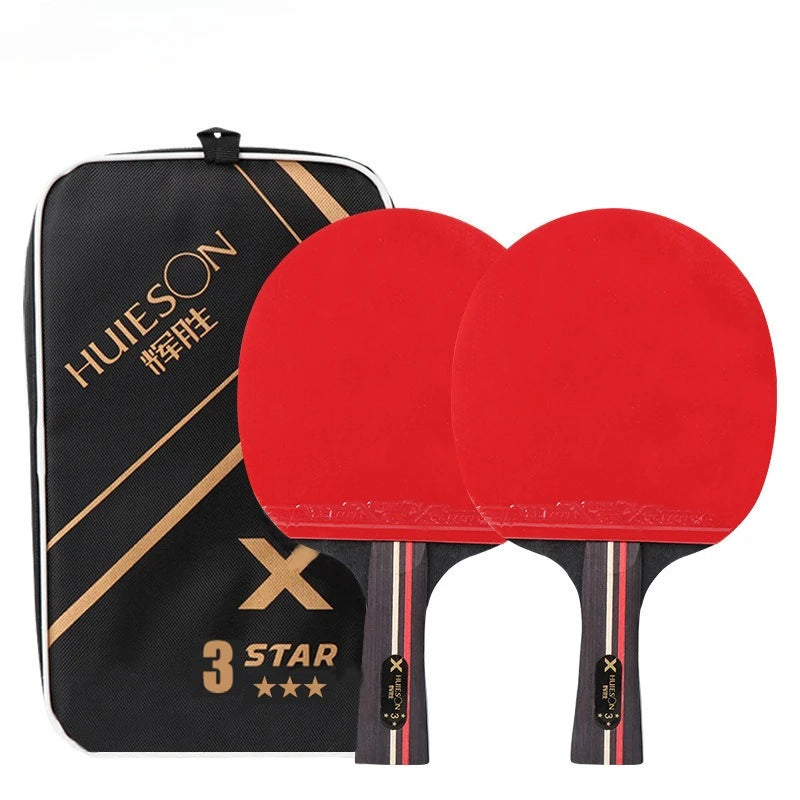 3/6 Star Table Tennis Racket 2PCS Professional Ping Pong Racket Set Pimples-in Rubber Hight Quality Blade Bat Paddle with Bag