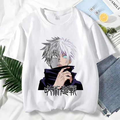 Japanese Anime Jujutsu Kaisen T Shirt for Men Gojo Satoru Print Graphic T Shirts Unisex Harajuku Fashion Casual Short Sleeve Tee