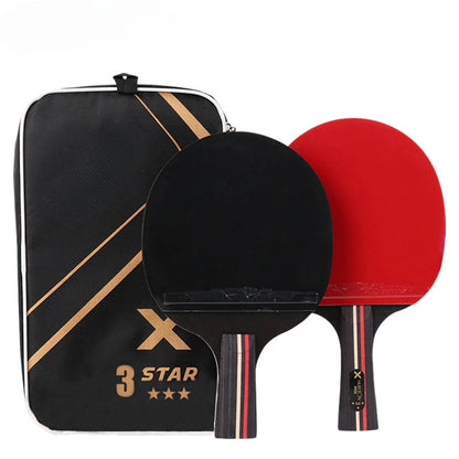 3/6 Star Table Tennis Racket 2PCS Professional Ping Pong Racket Set Pimples-in Rubber Hight Quality Blade Bat Paddle with Bag