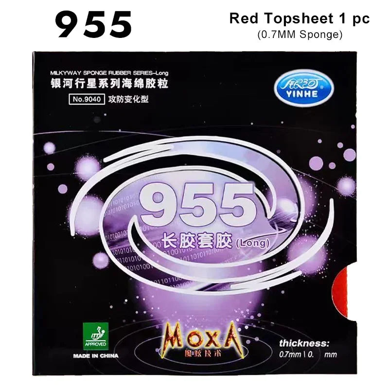 YINHE 955 Table Tennis Rubber Long Pimples Anti-spin Ping Pong Rubber Sheet 955 OX/0.7mm Sponge Professional Long Pimples Rubber