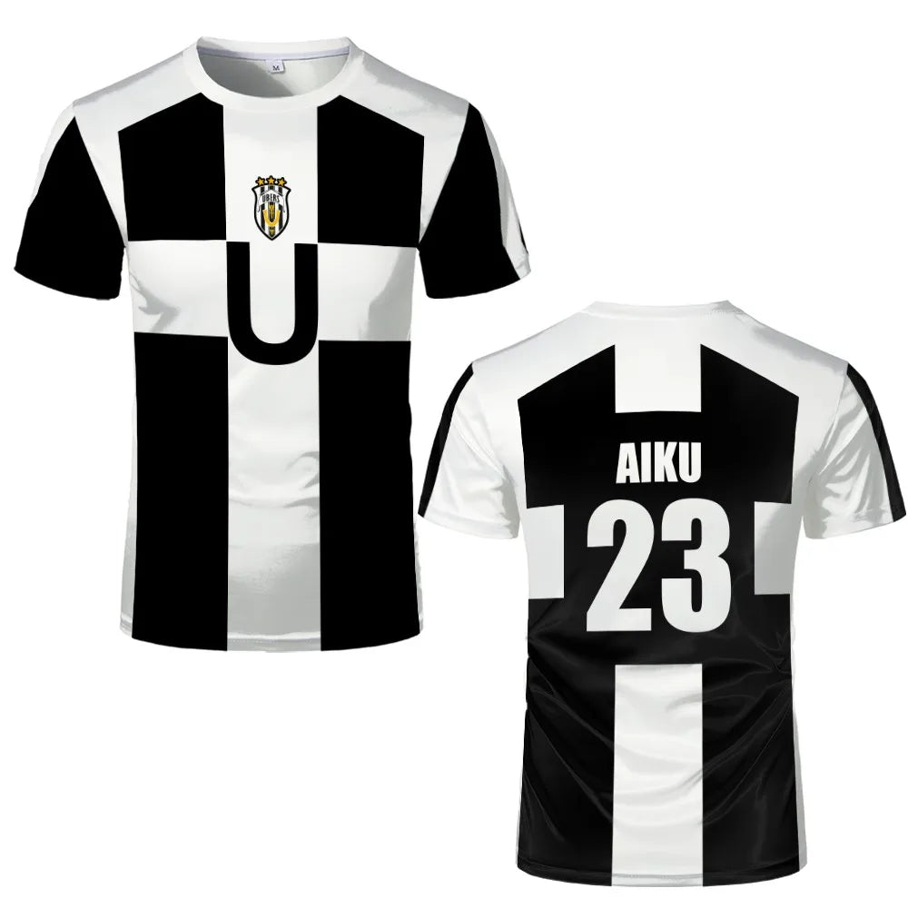 2024 Summer Five Person Pattern VL Replika Anime Uber Blue Lock Full Print Men Tshirt Cosplay Football Jersey Futsal Pattern Tee