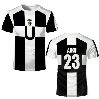 2024 Summer Five Person Pattern VL Replika Anime Uber Blue Lock Full Print Men Tshirt Cosplay Football Jersey Futsal Pattern Tee